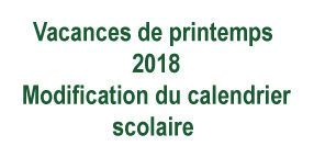 Vacances de printemps 2018 – modification du calendrier scolaire dans l’académie de Nantes